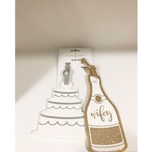 Jade & Deer Wedding Luggage Tag Set
